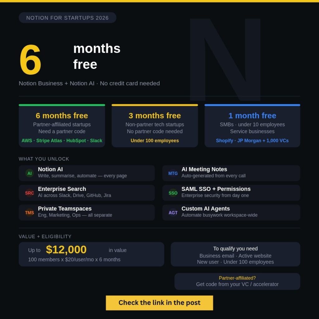 Notion 6 months free offer post