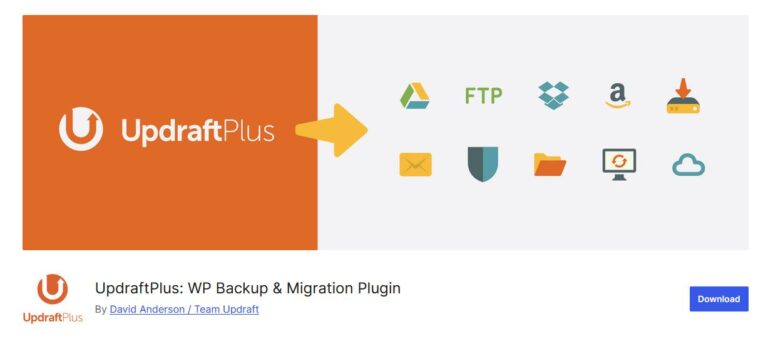 Updraftplus wordpress back up plugin
