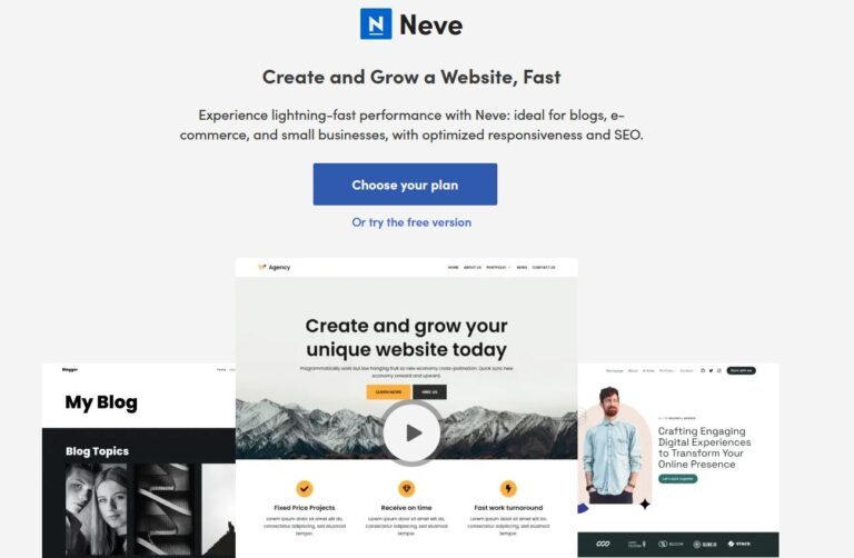 Neve wordpress theme