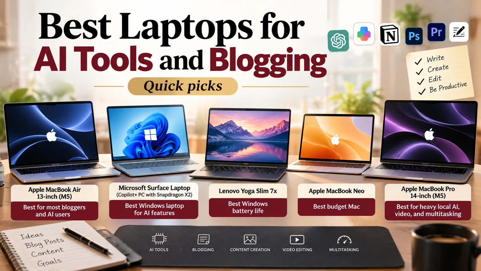 Best Laptops for AI and Blogging